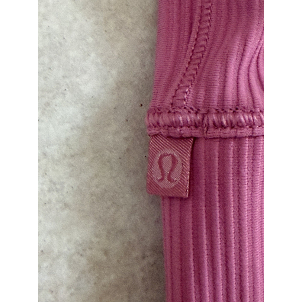 LULULEMON POWER PIVOT TANK TOP RIB PINK SIZE 2 PTP 11.5” - Picture 5 of 6